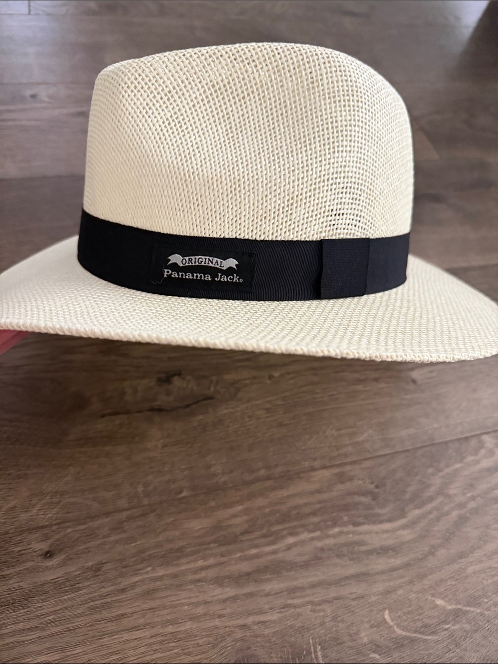 Panama Jack Natural Straw Fedora with Black Band